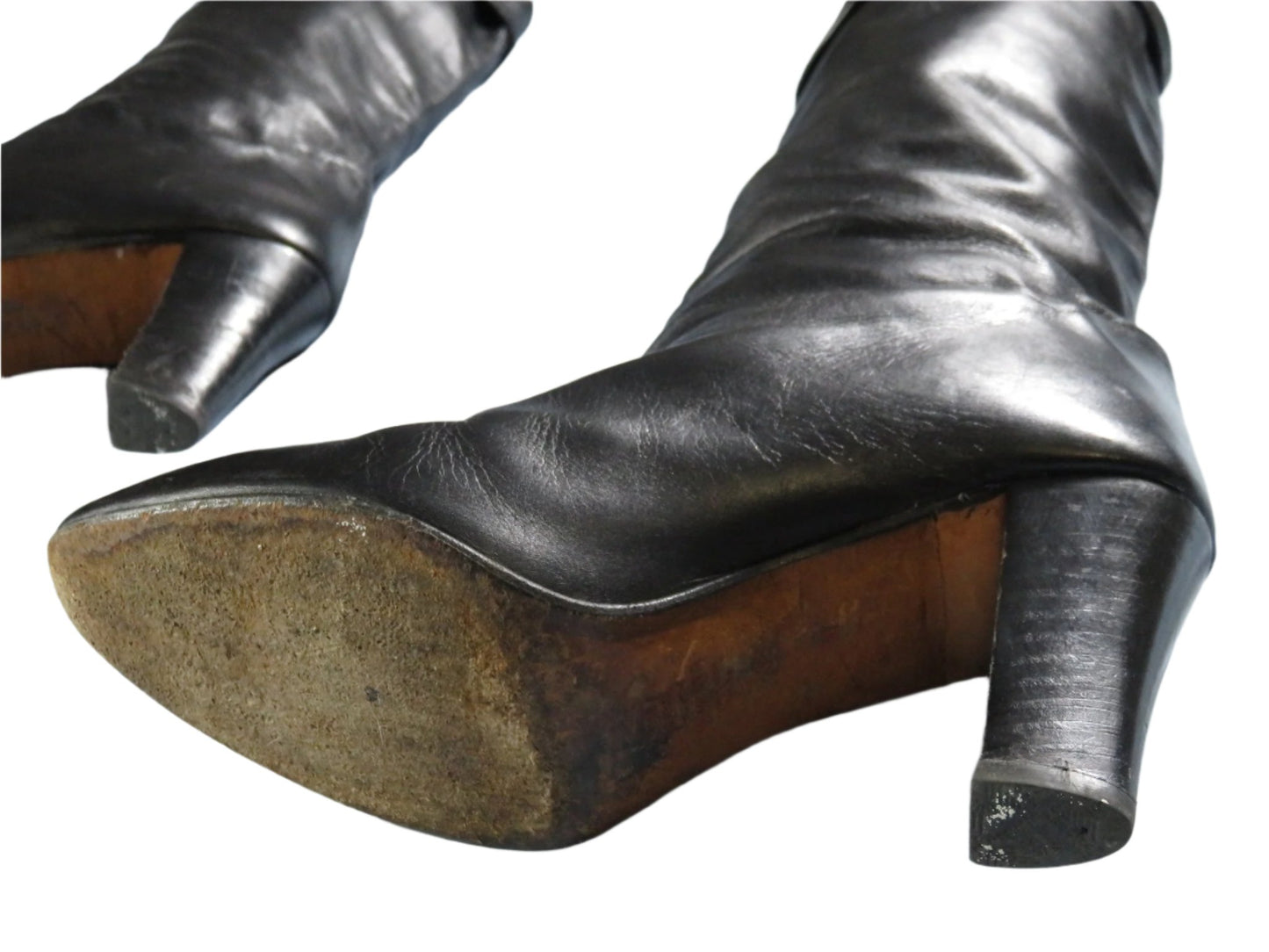 80s vintage leather boots - 7.5W