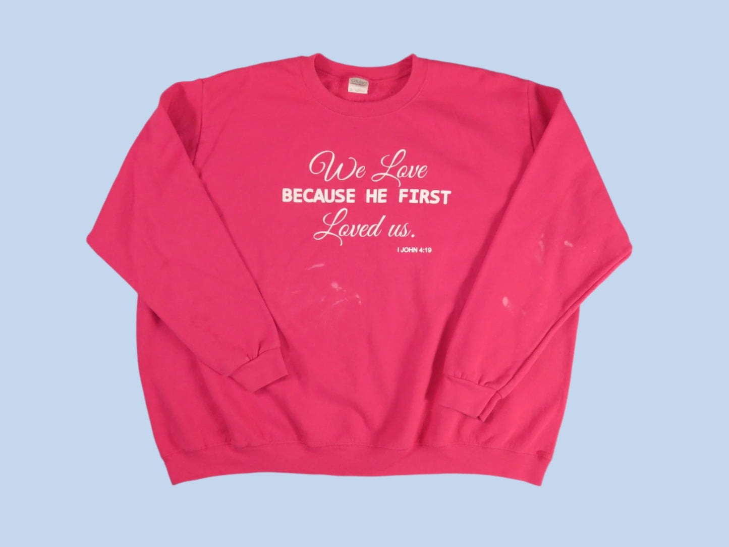 preloved 1 John 4:19 sweatshirt - size 2X