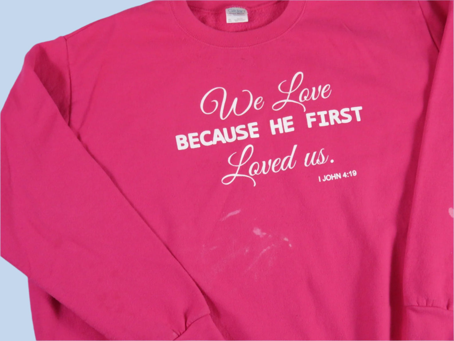 preloved 1 John 4:19 sweatshirt - size 2X