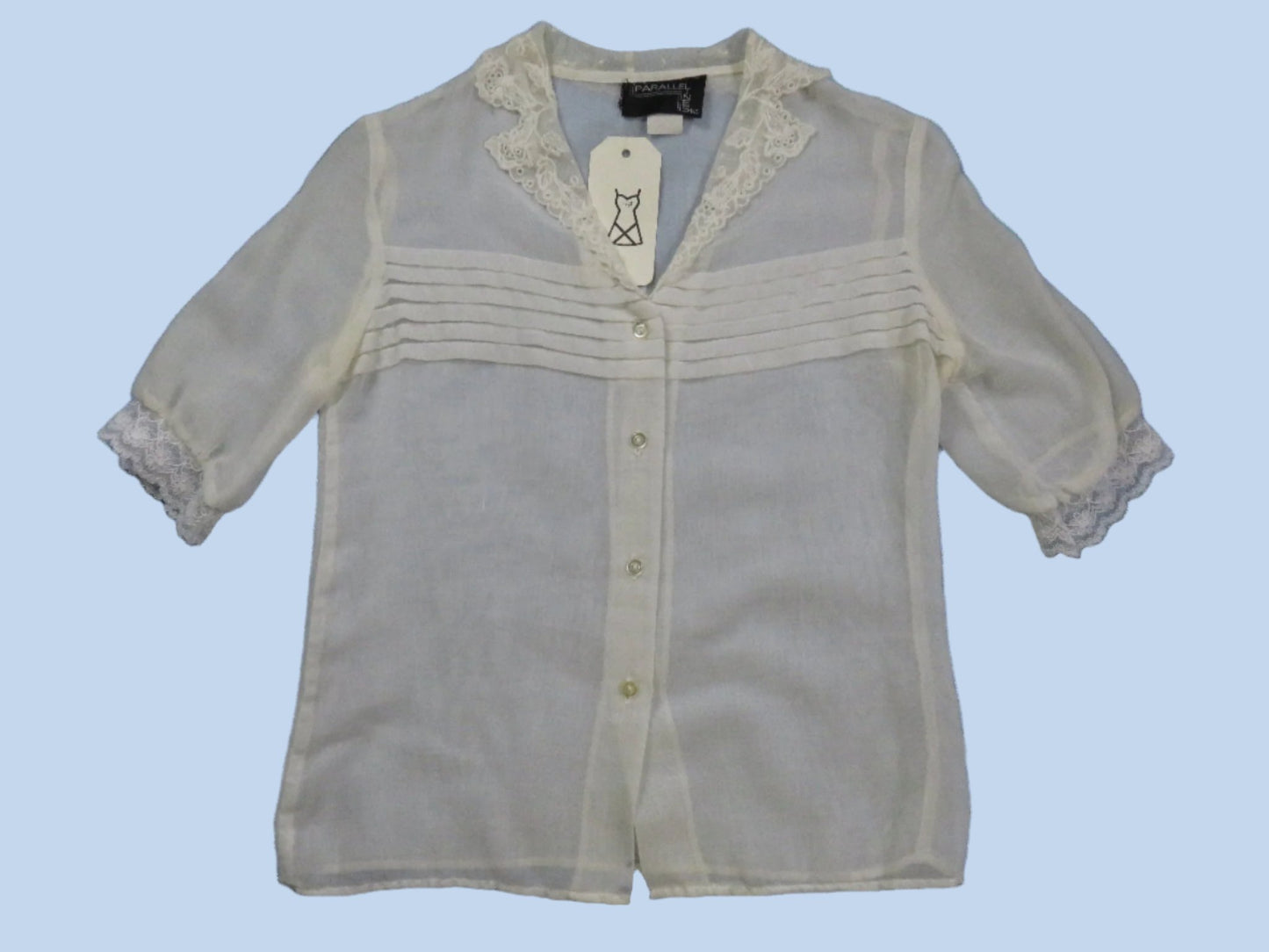 80s vintage sheer blouse - size XS/S