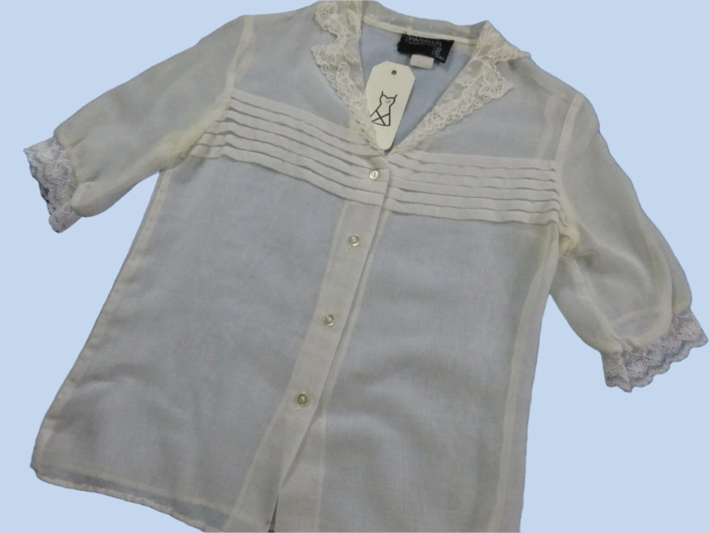 80s vintage sheer blouse - size XS/S