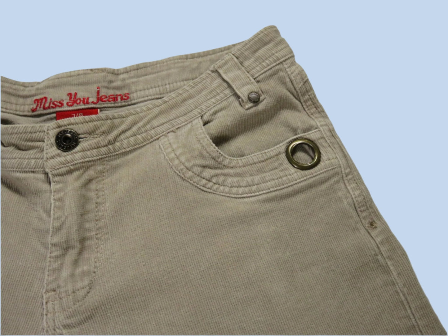 y2k vintage corduroy flare capri - size 7/8