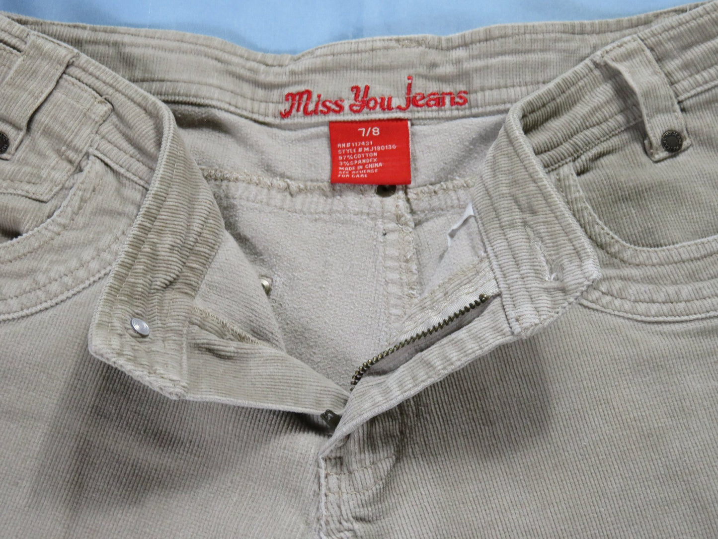 y2k vintage corduroy flare capri - size 7/8
