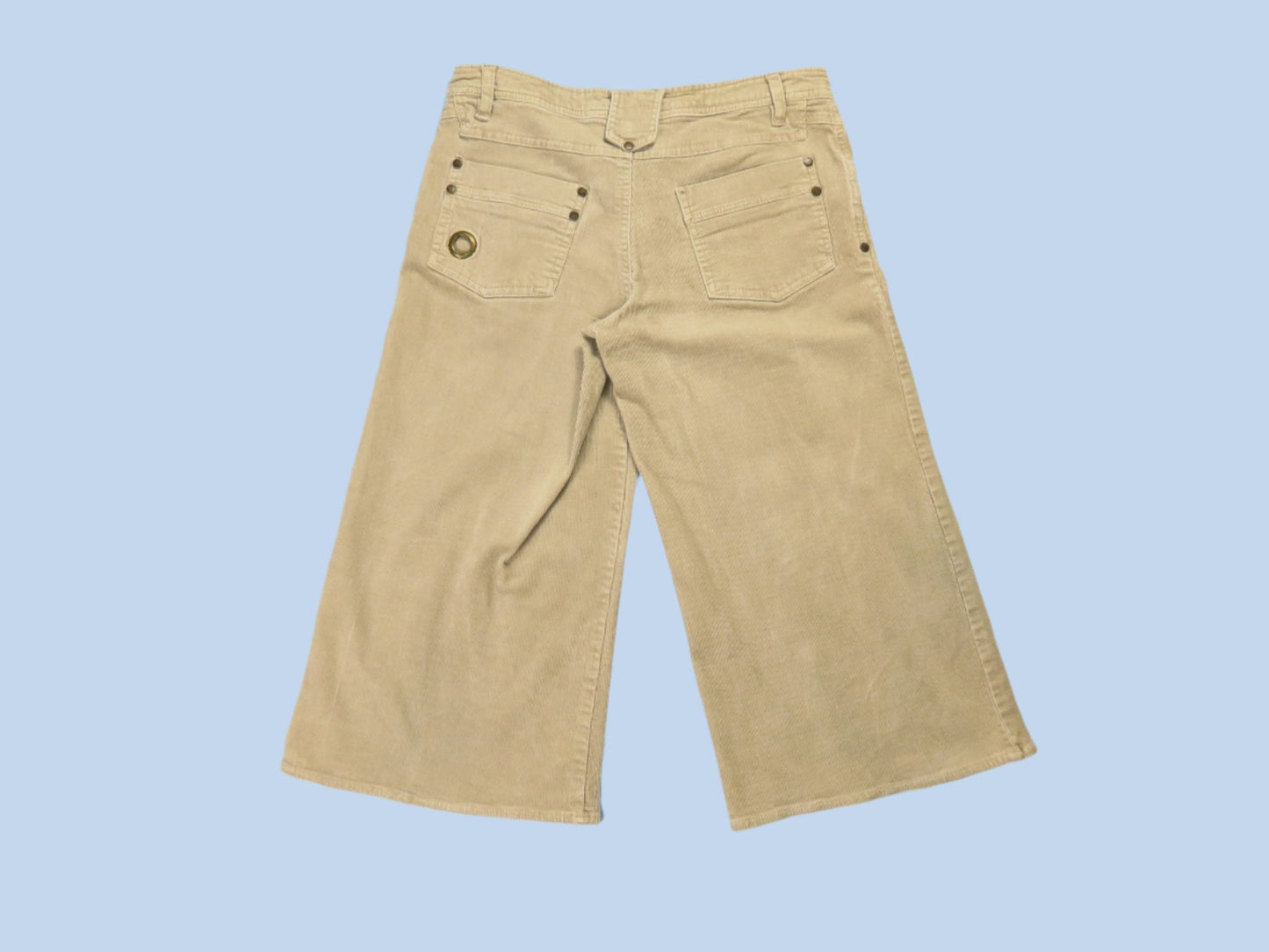 y2k vintage corduroy flare capri - size 7/8