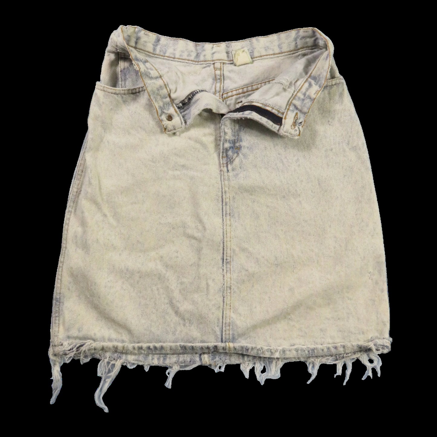 80s vintage jack mulqueen acid wash jean skirt - size XXS