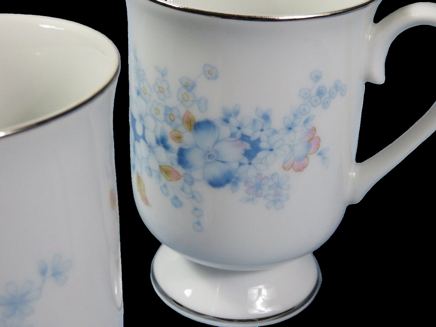 70s vintage floral porcelain tea cups - set of six