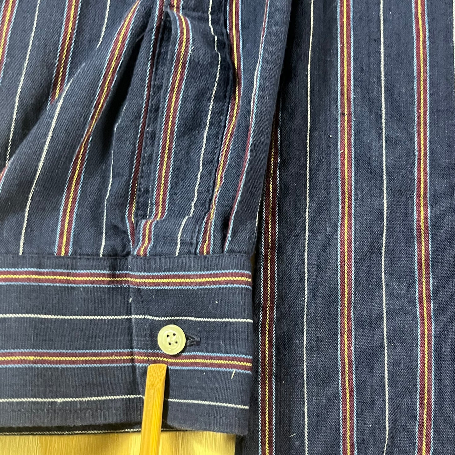 90s VTG multi stripe utility shirt - 1X/2X