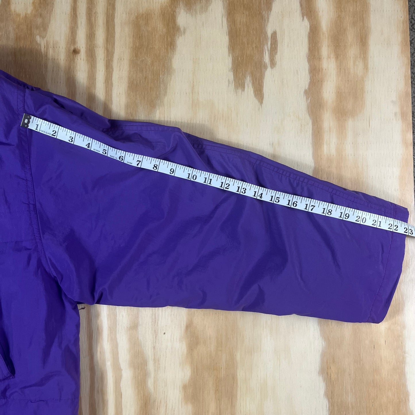 90s VTG purple nylon colorblock utility parka - L/XL