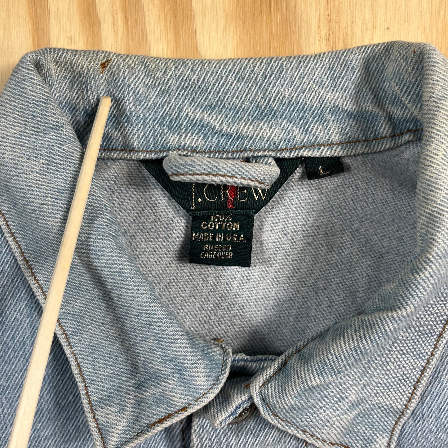 90s VTG J. Crew light wash denim cutoff vest - M/L
