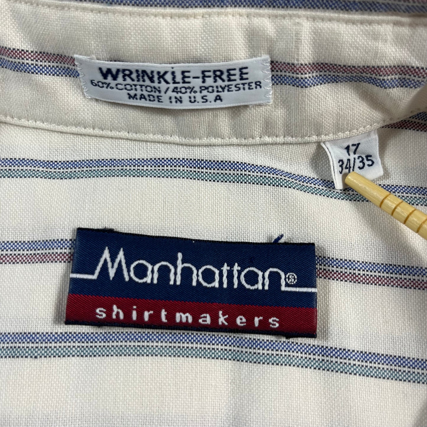 90s VTG Manhattan Shirtmakers striped button down - XL/2X