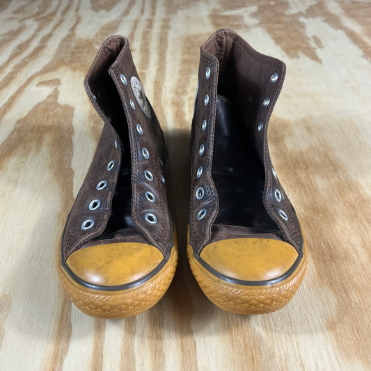 preloved Converse All Star brown leather high tops - 3Y/5W
