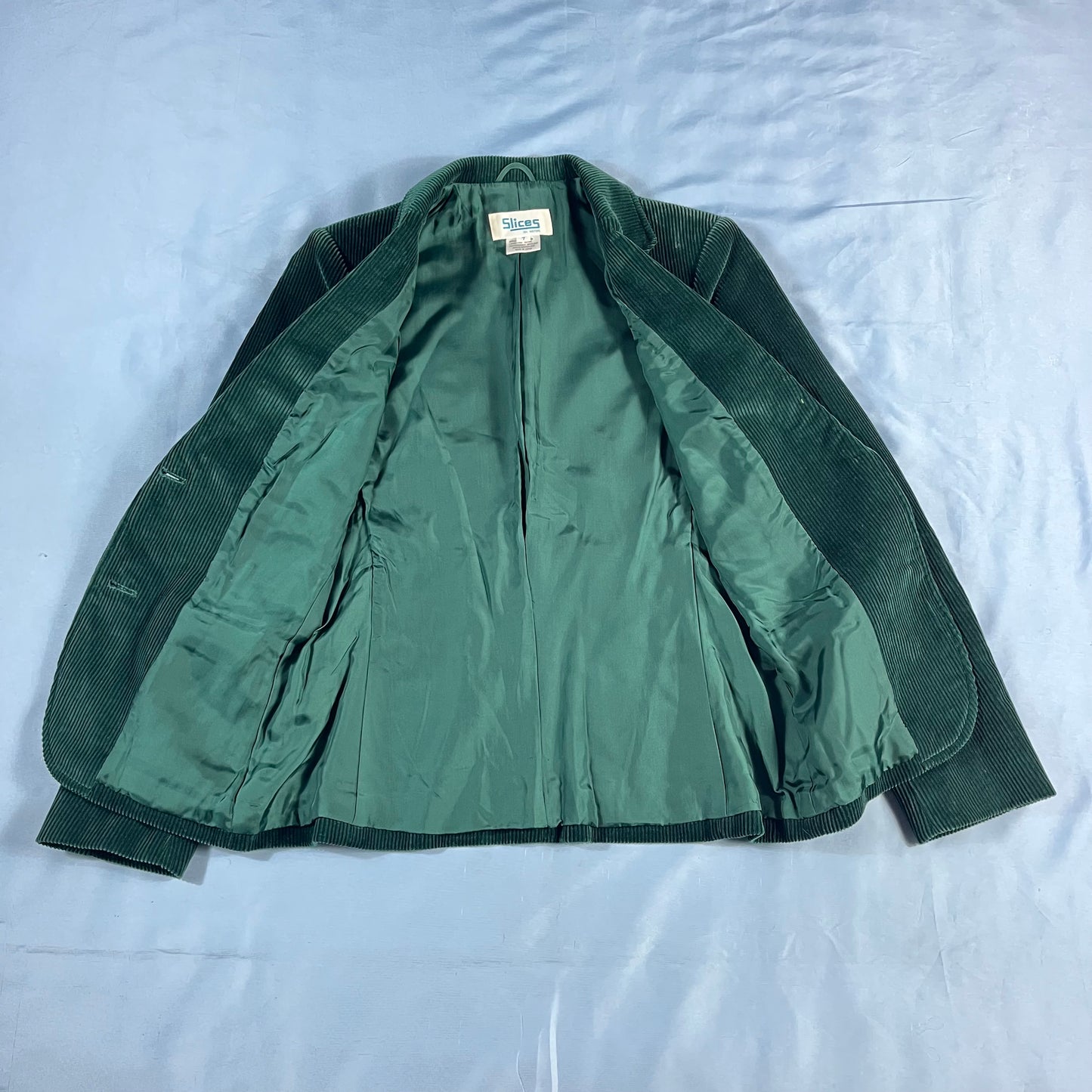 90s VTG Slices green corduroy blazer - size S