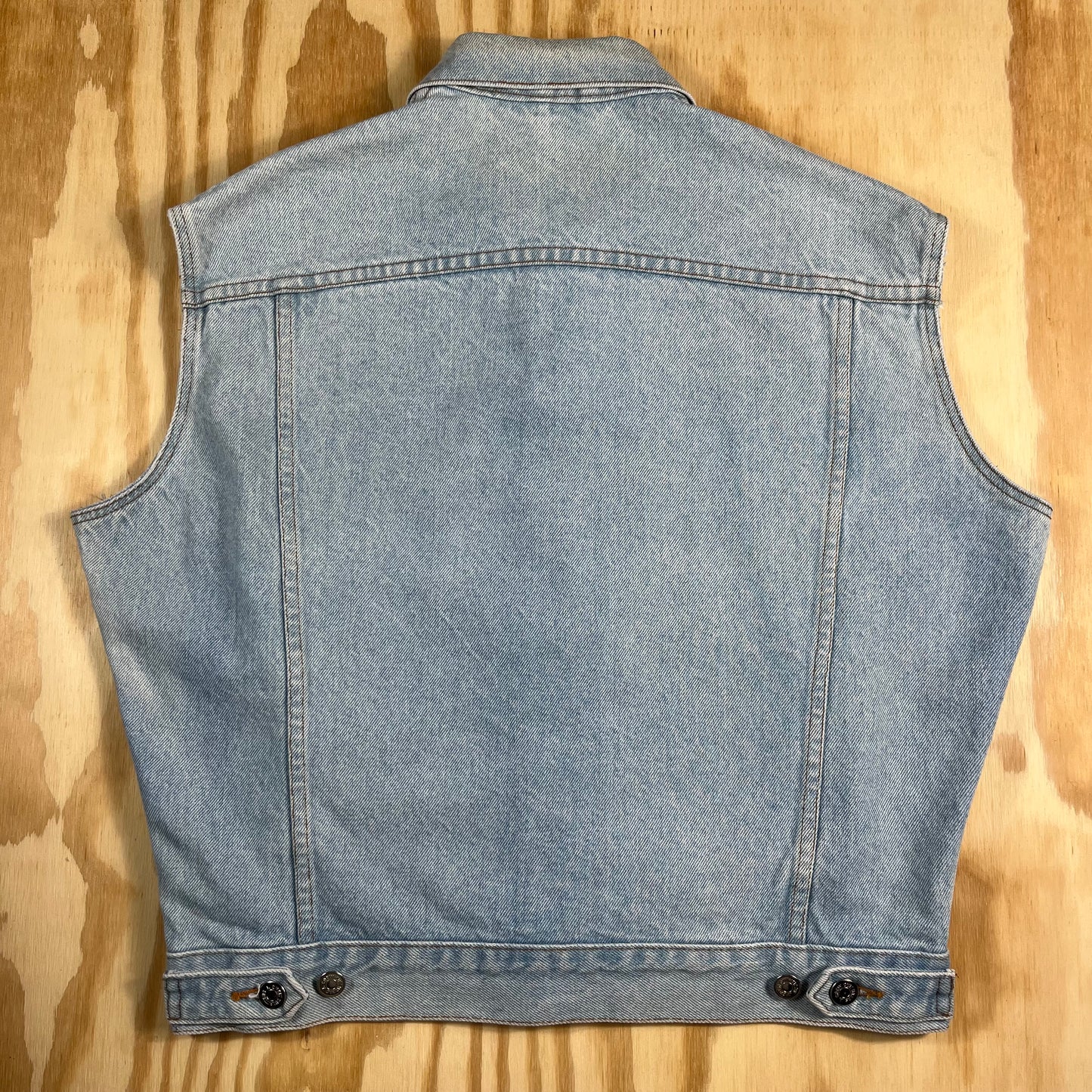 90s VTG J. Crew light wash denim cutoff vest - M/L