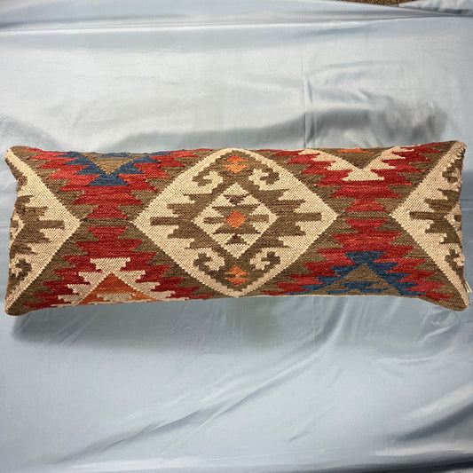 preloved Arhaus hand-woven kilim wool lumbar pillow - O/S