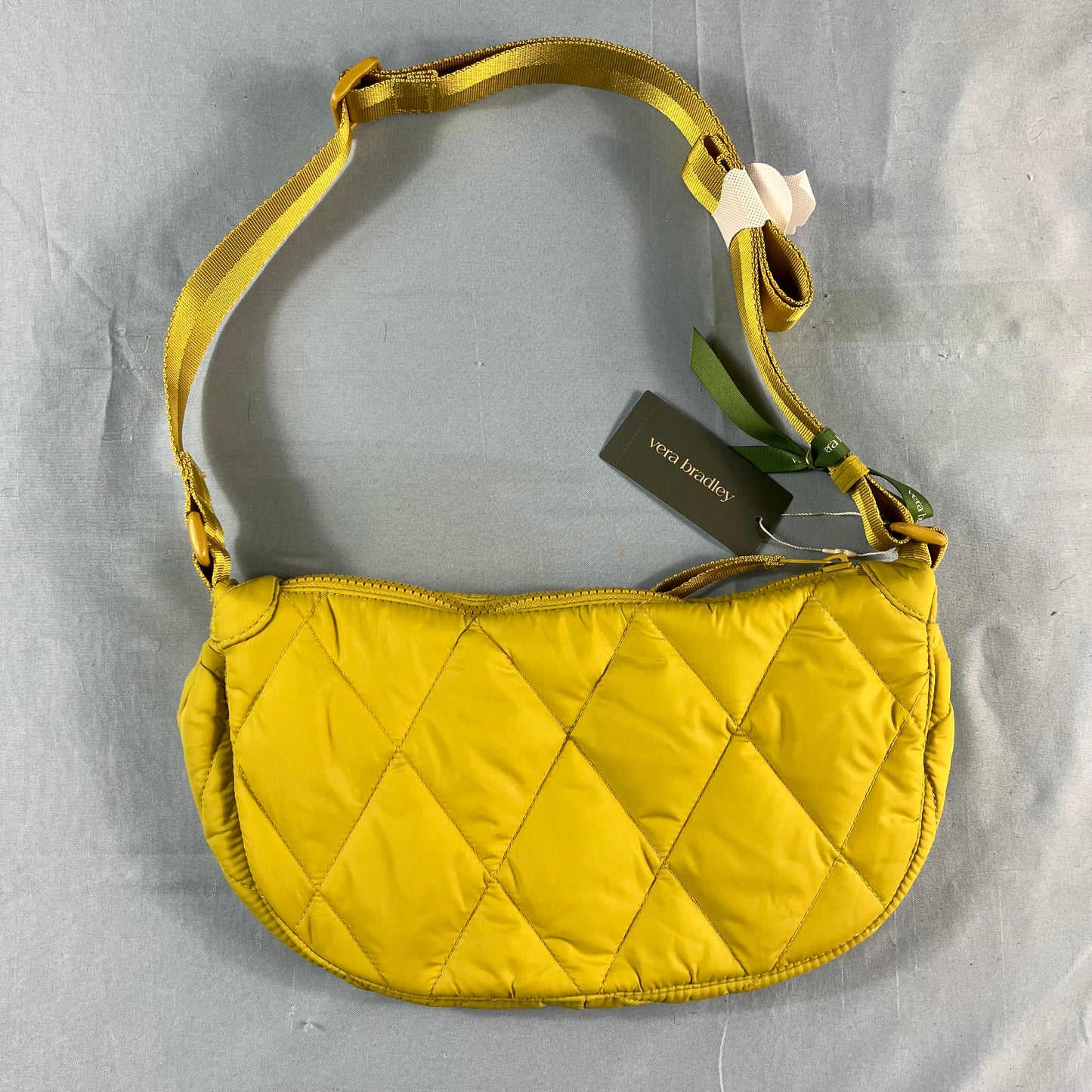 NWT Vera Bradley mustard quilted small crescent bag - O/S