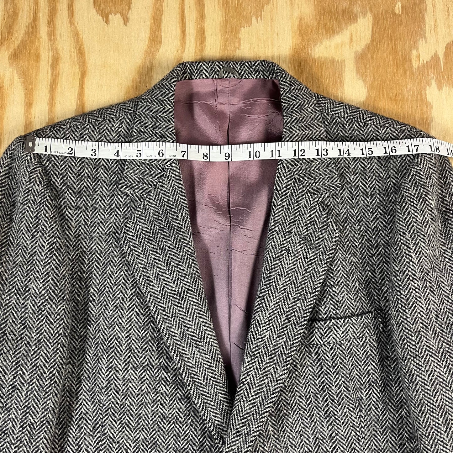 80s VTG Harris Tweed herringbone wool blazer - L/XL