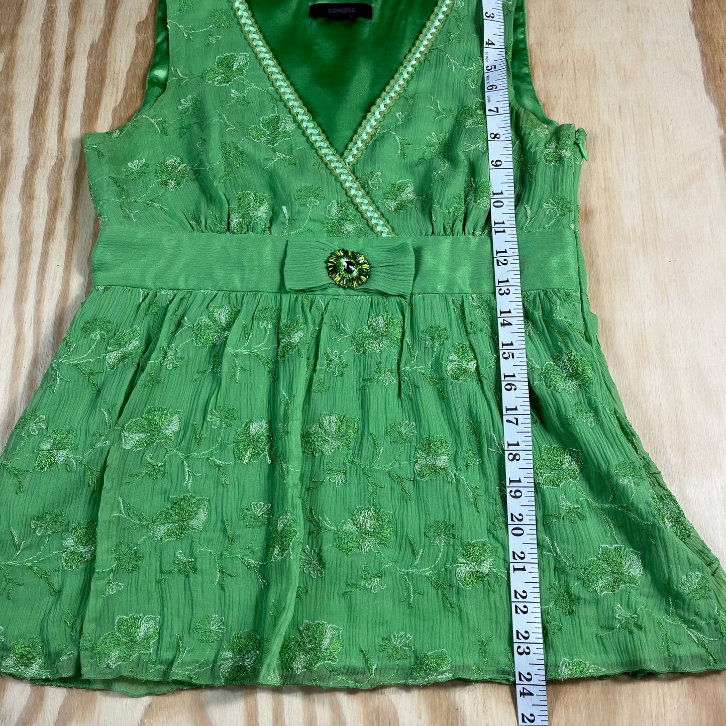 preloved Express embroidered chiffon babydoll blouse - XS/S
