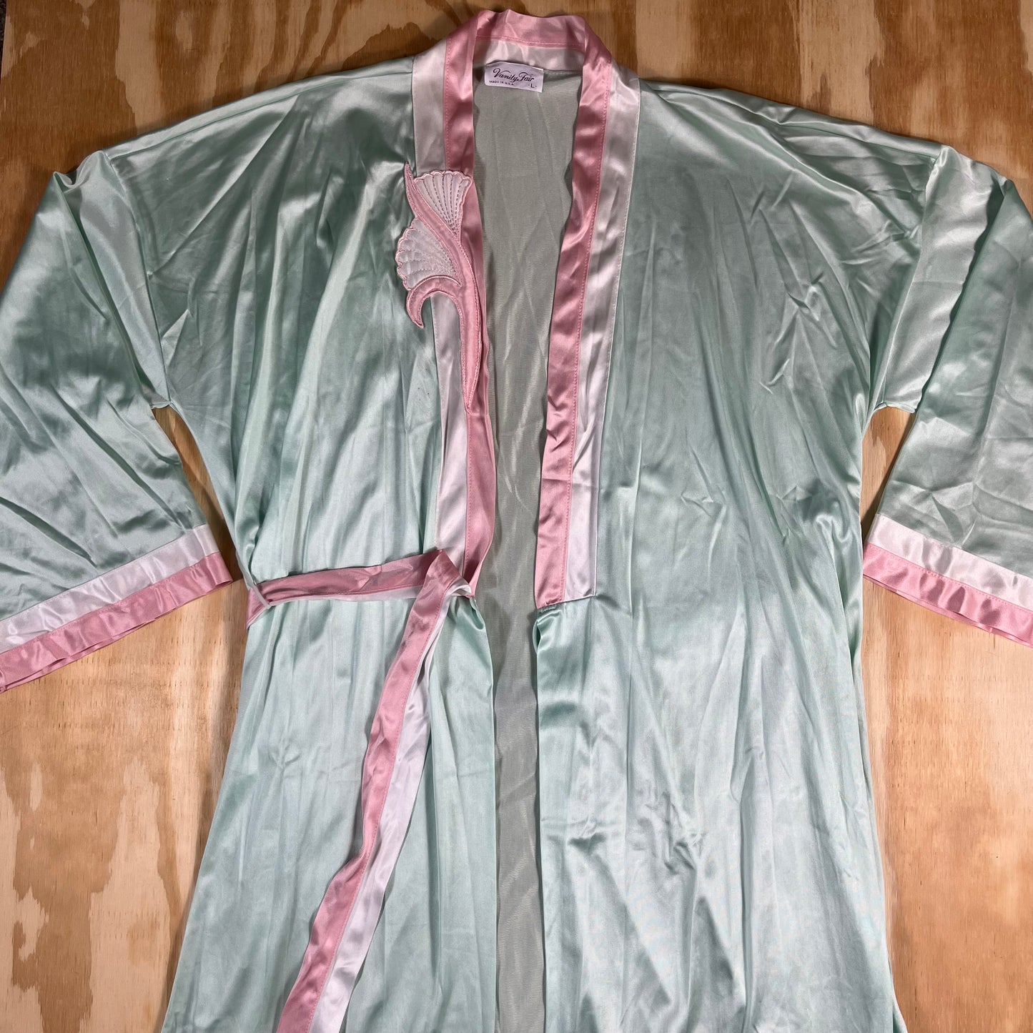 80s VTG Vanity Fair color block peignoir set - M/L