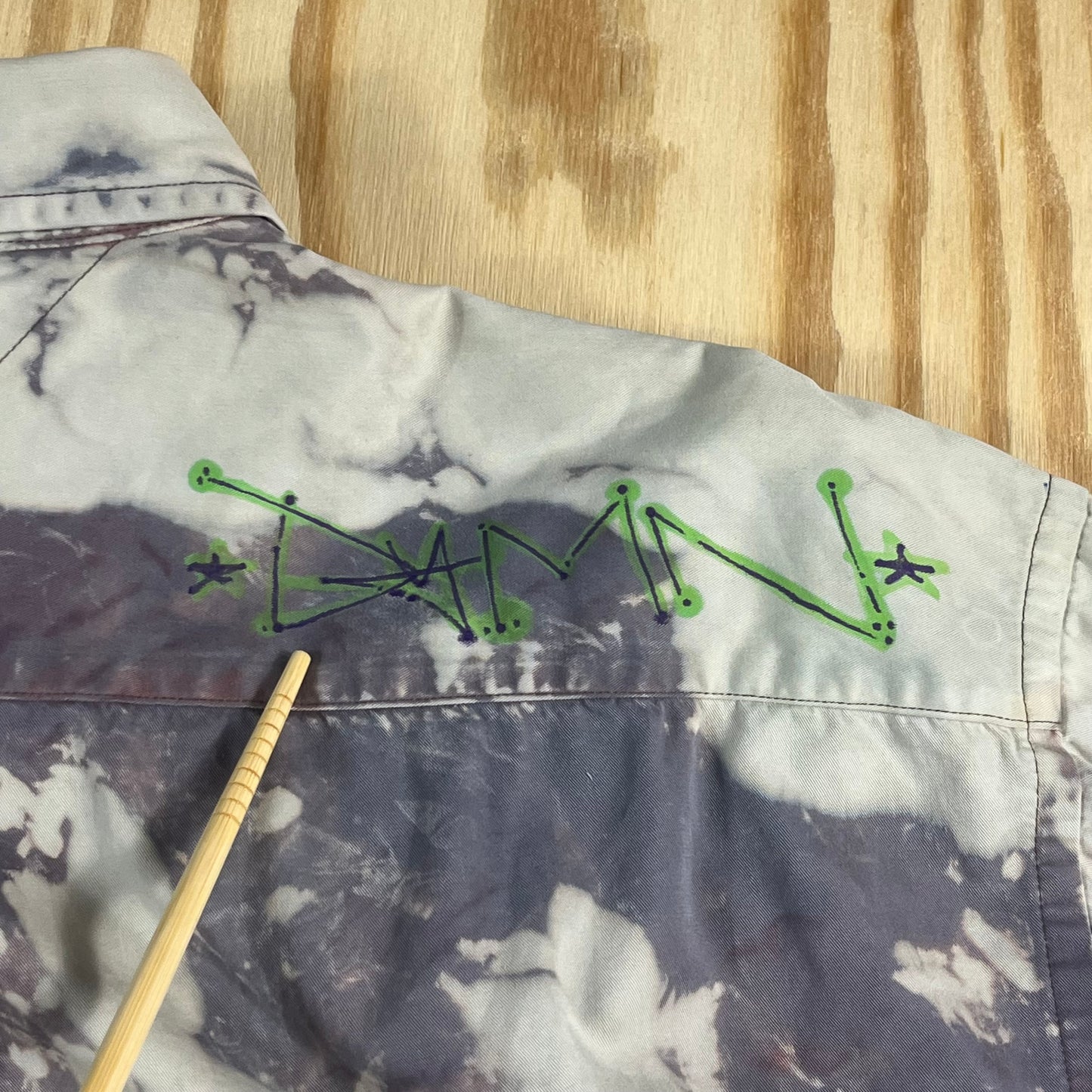 reworked URME x Alton Kyle "HICA benefit" bleach dye button down - 1X/2X