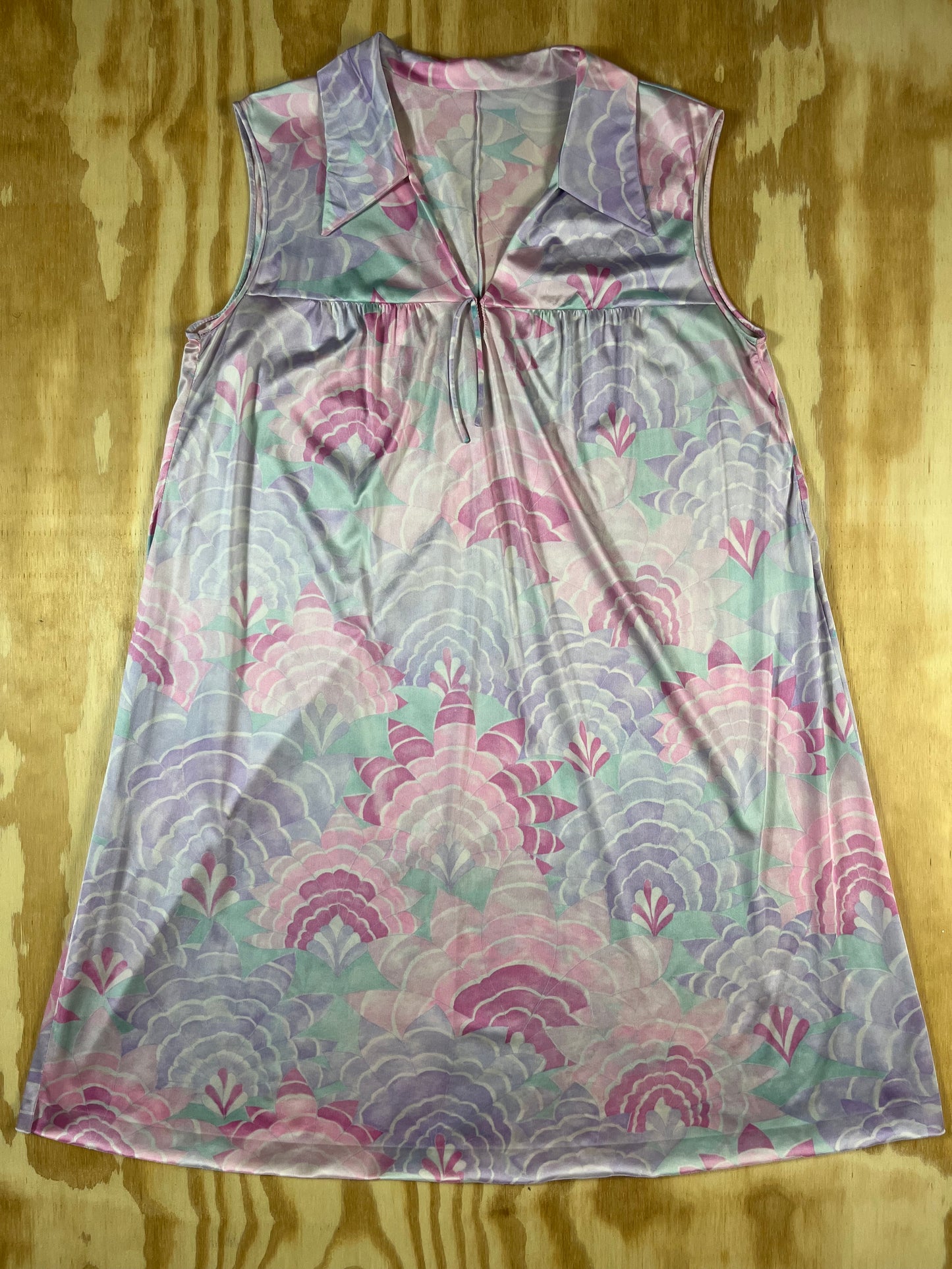 60s VTG pastel babydoll floral sleep dress - M/L