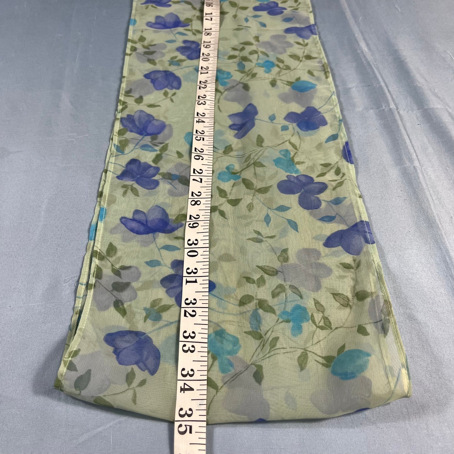 preloved sheer floral pussybow scarf - O/S