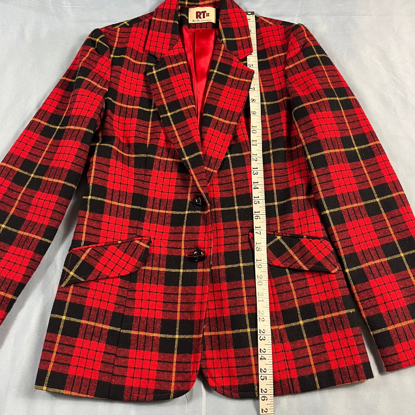60s VTG tartan blazer jacket - size XXS/XS