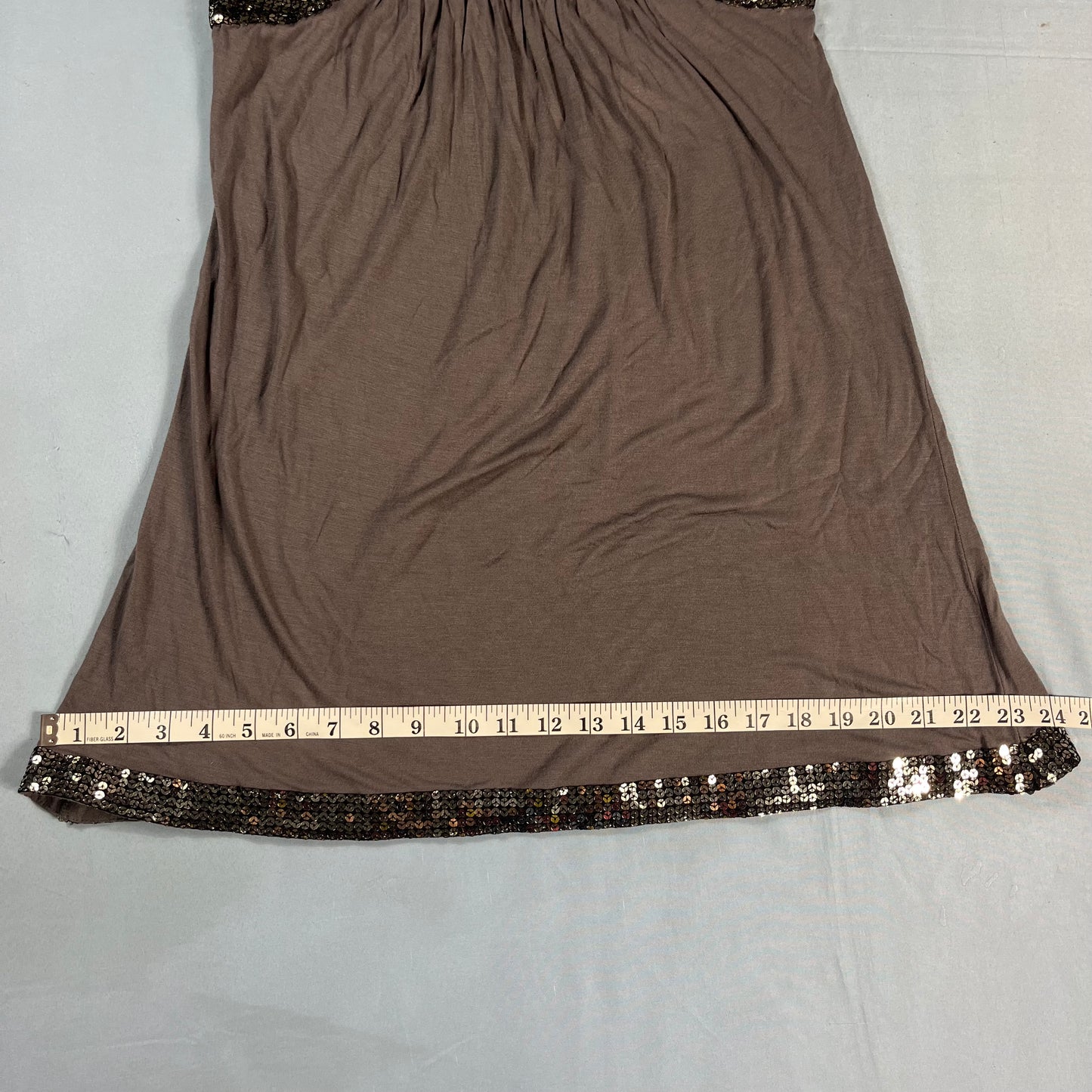 Y2K vintage Muah Chic taupe jersey sequin mini dress - XS/S