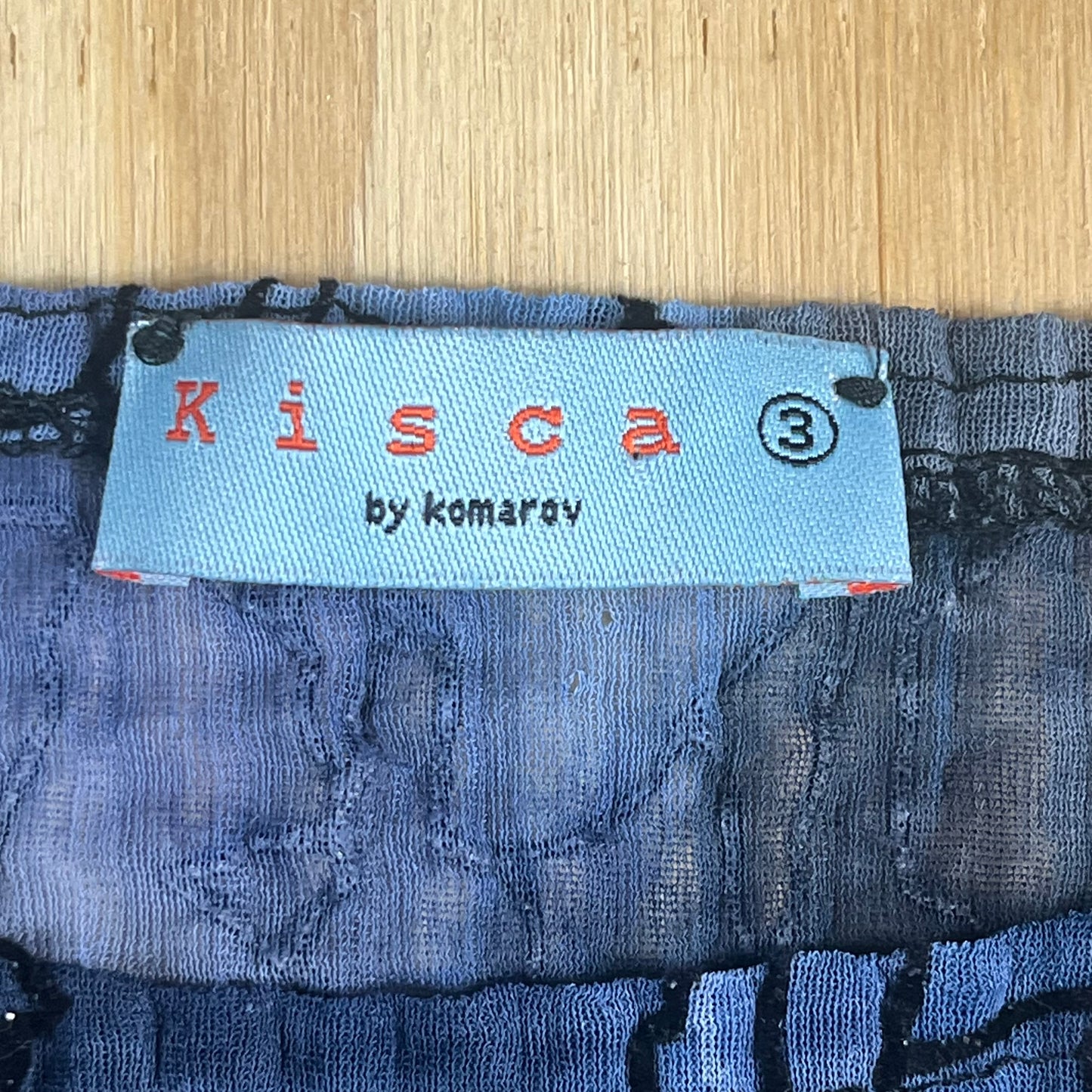 Y2K VTG Kisca by Komarov crinkle pleated floral mesh top - S/M