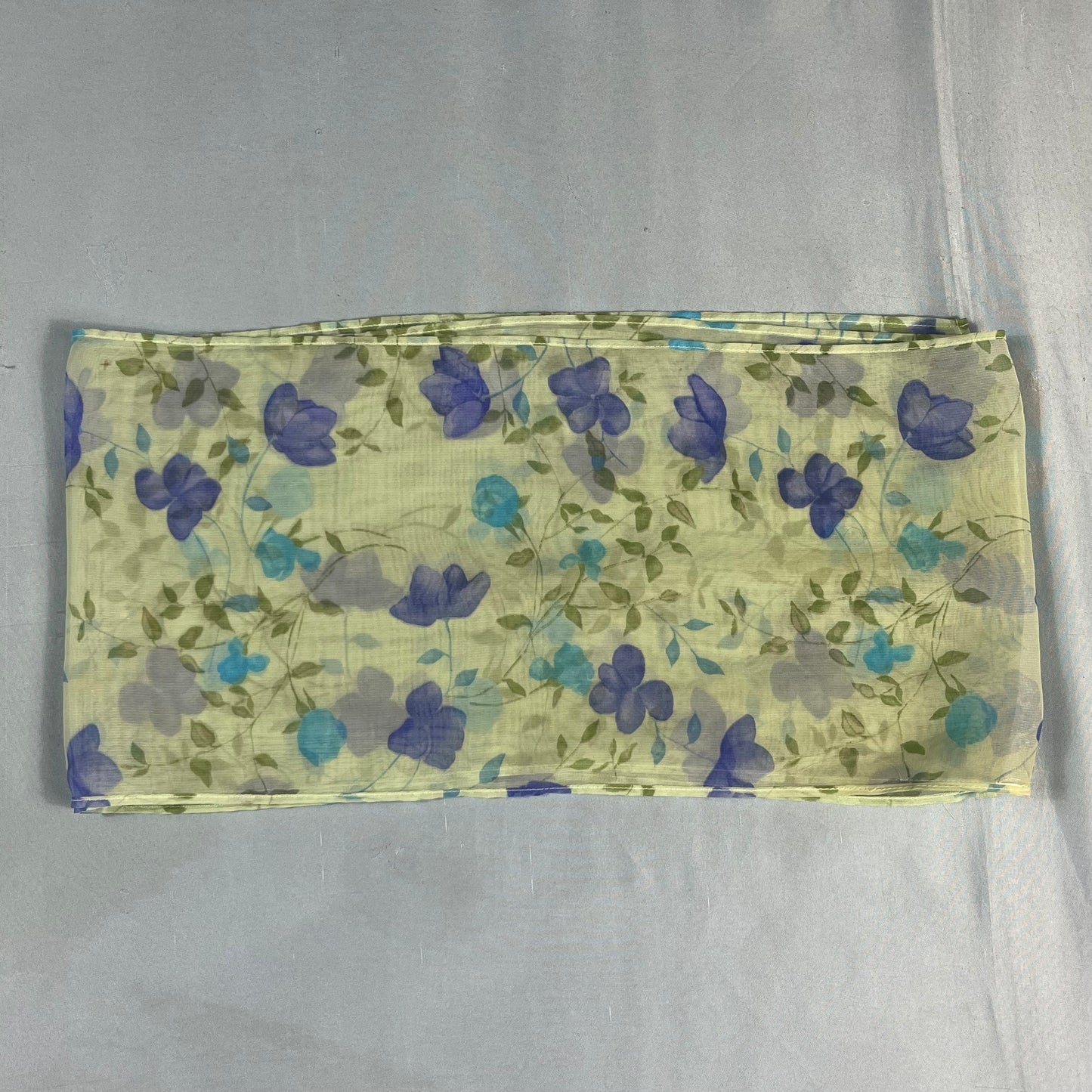 preloved sheer floral pussybow scarf - O/S