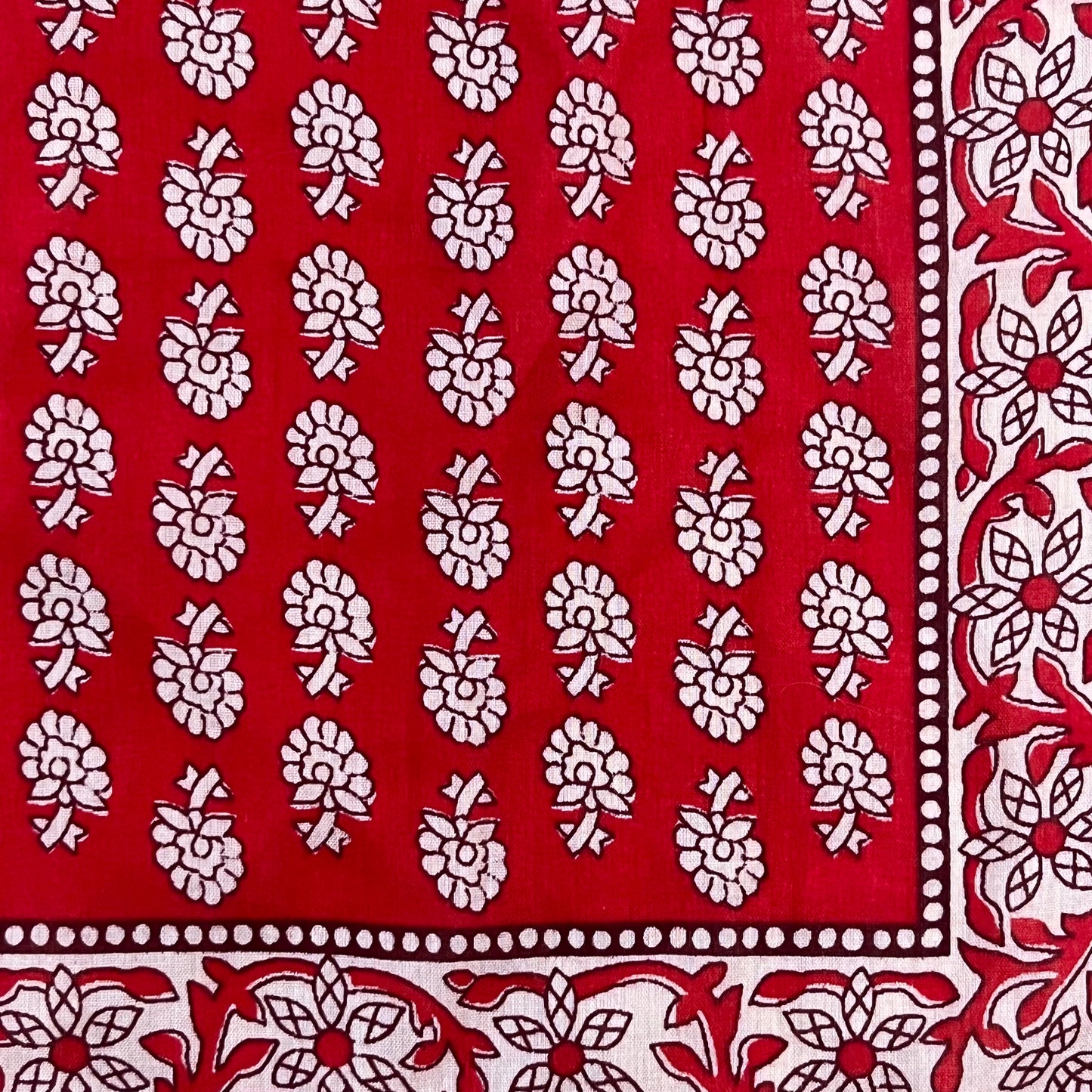 VTG red & white paisley floral square scarf - O/S