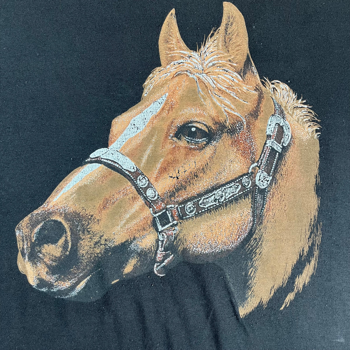 90s VTG Platinum Plus horse graphic tee - S/M