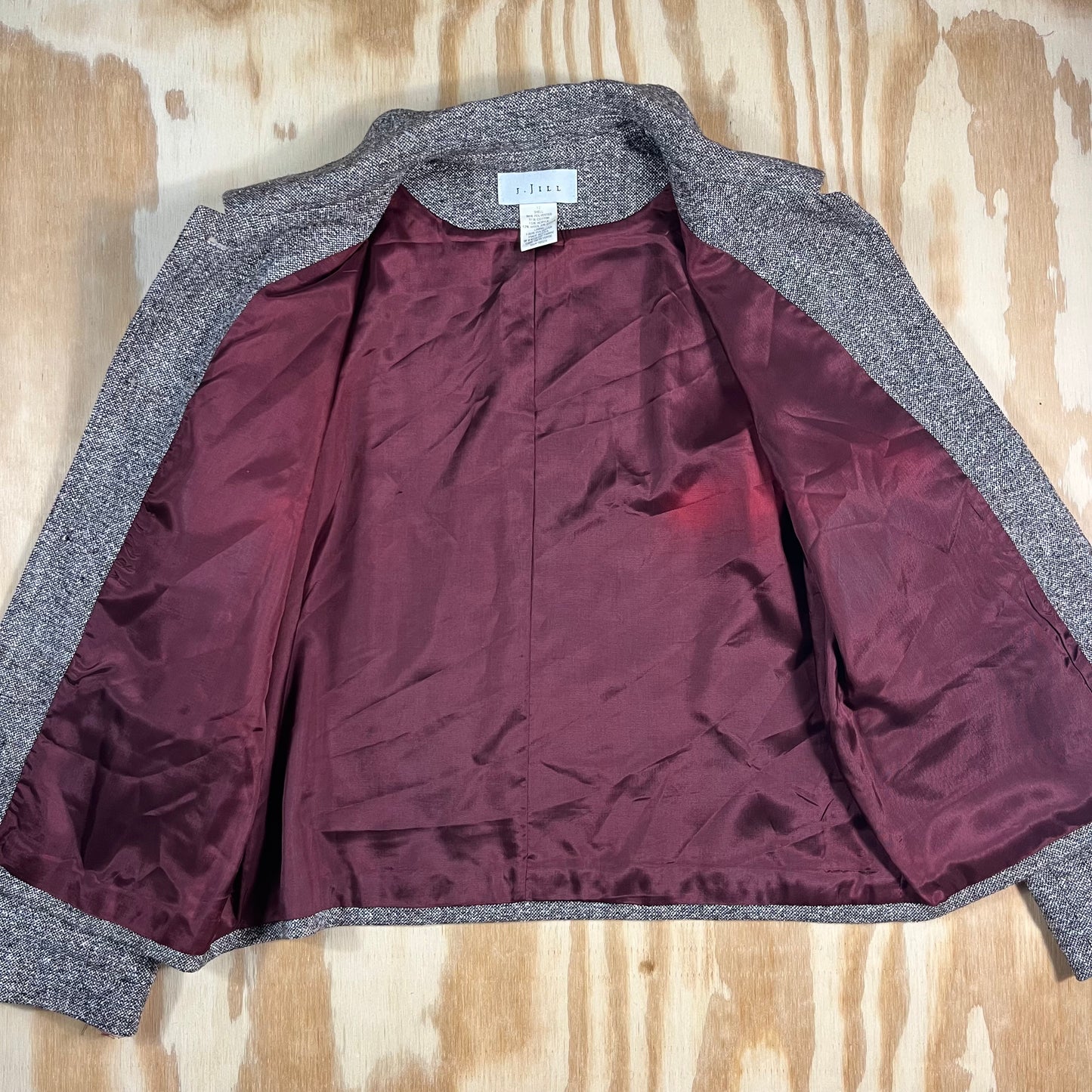 90s VTG J. Jill tweed contrast lined shacket jacket - 12 - WL/ML