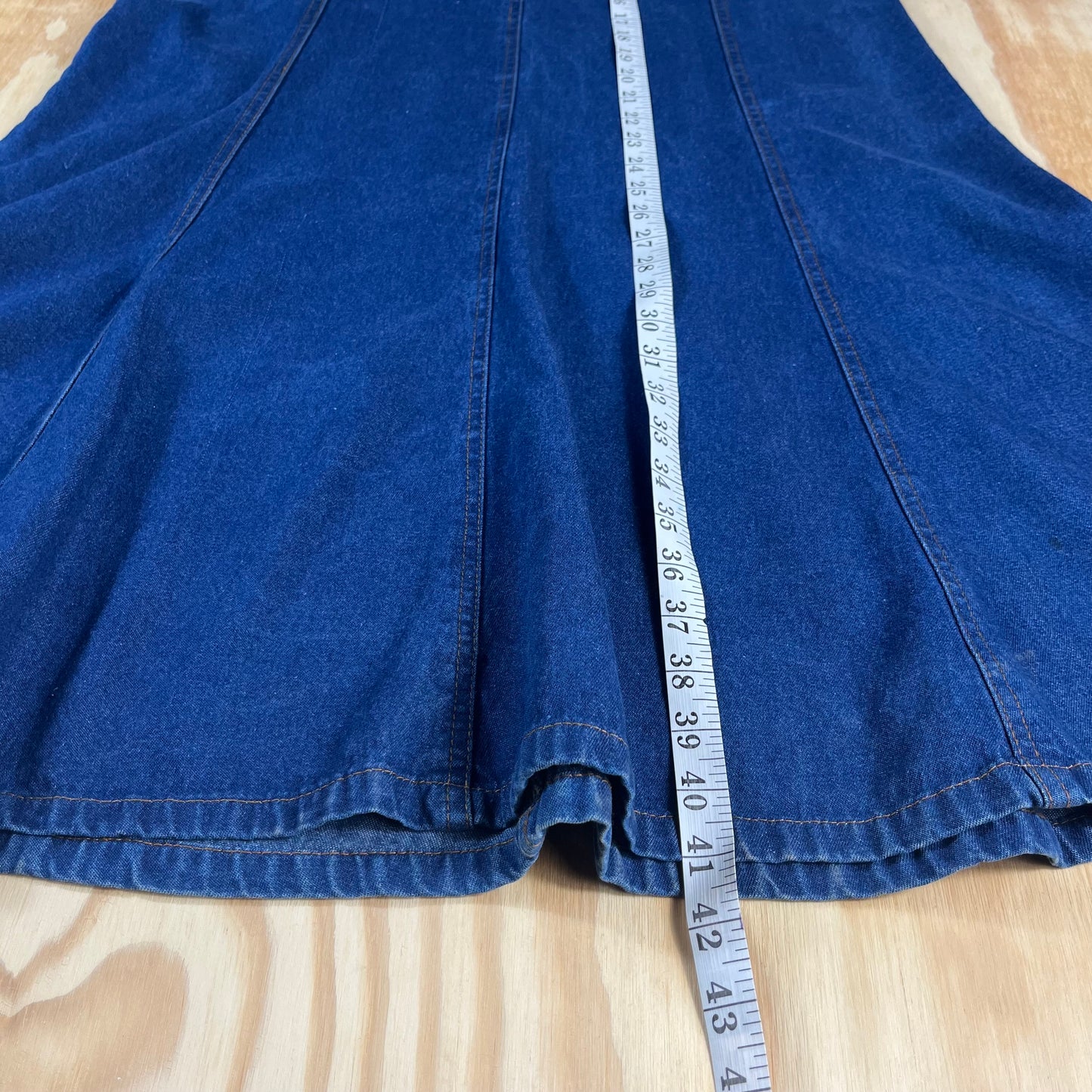 Y2K VTG Starwear Jeans paneled flare denim maxi skirt - W14/M36