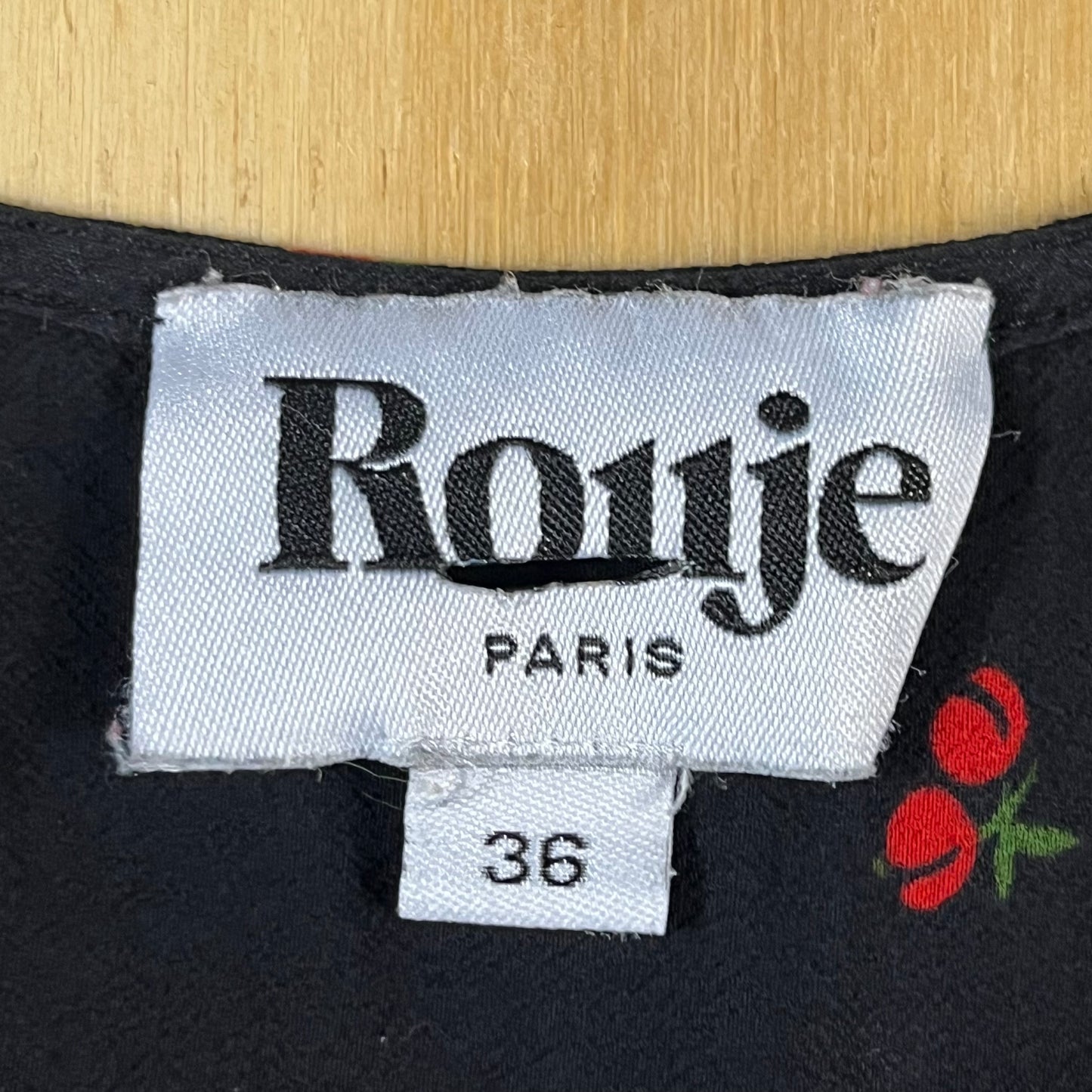 preloved Rouje Paris cherry print corset peplum top - XS/S