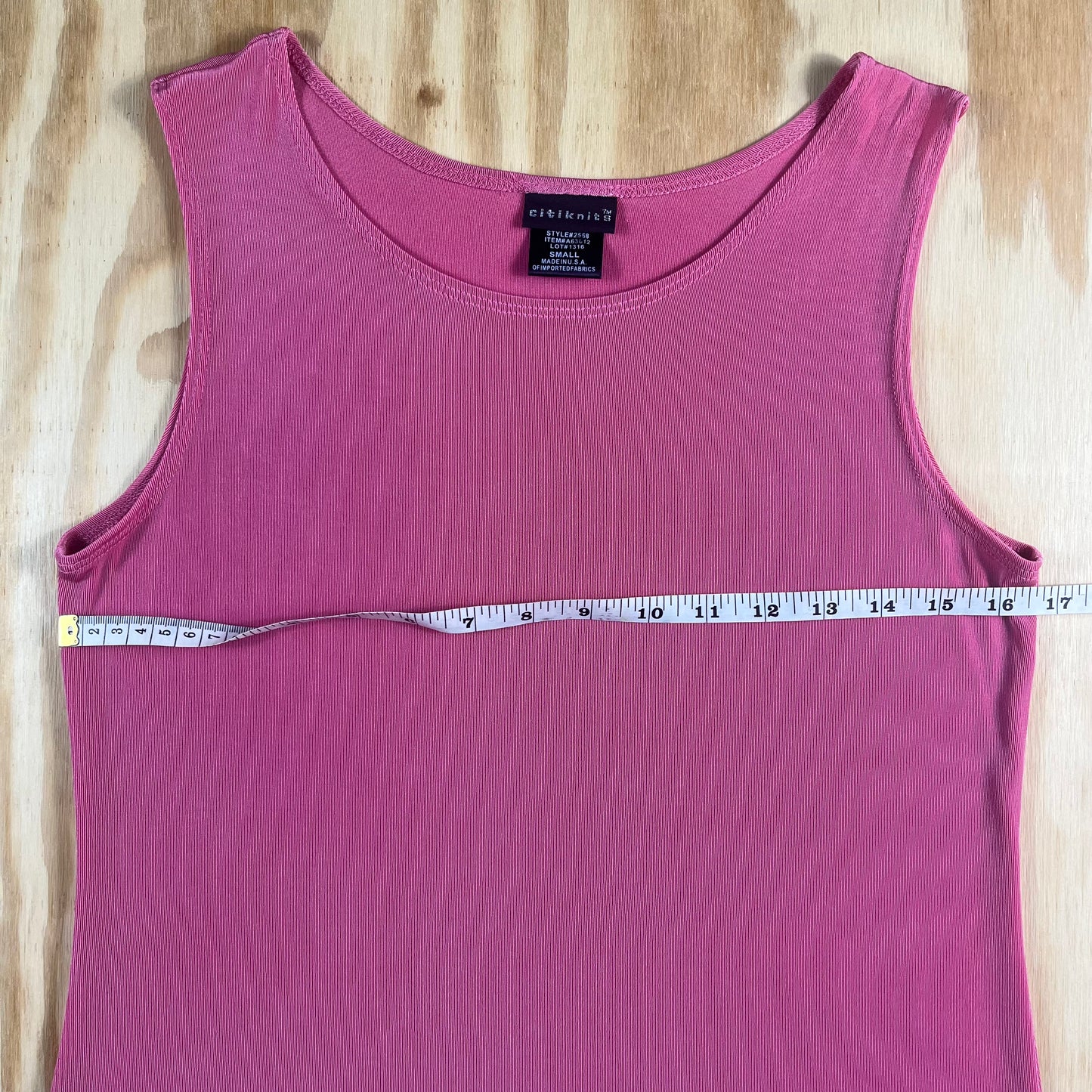 Y2K VTG Citiknits fine rib scoop neck tank top - XS/S