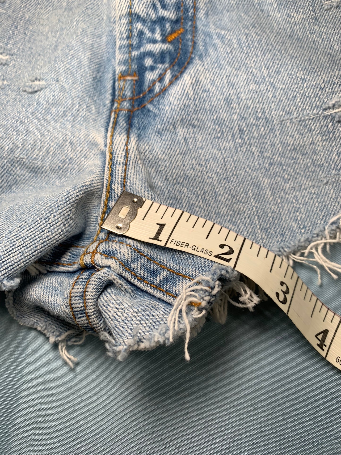 reworked distressed cutoff shorts - S/M