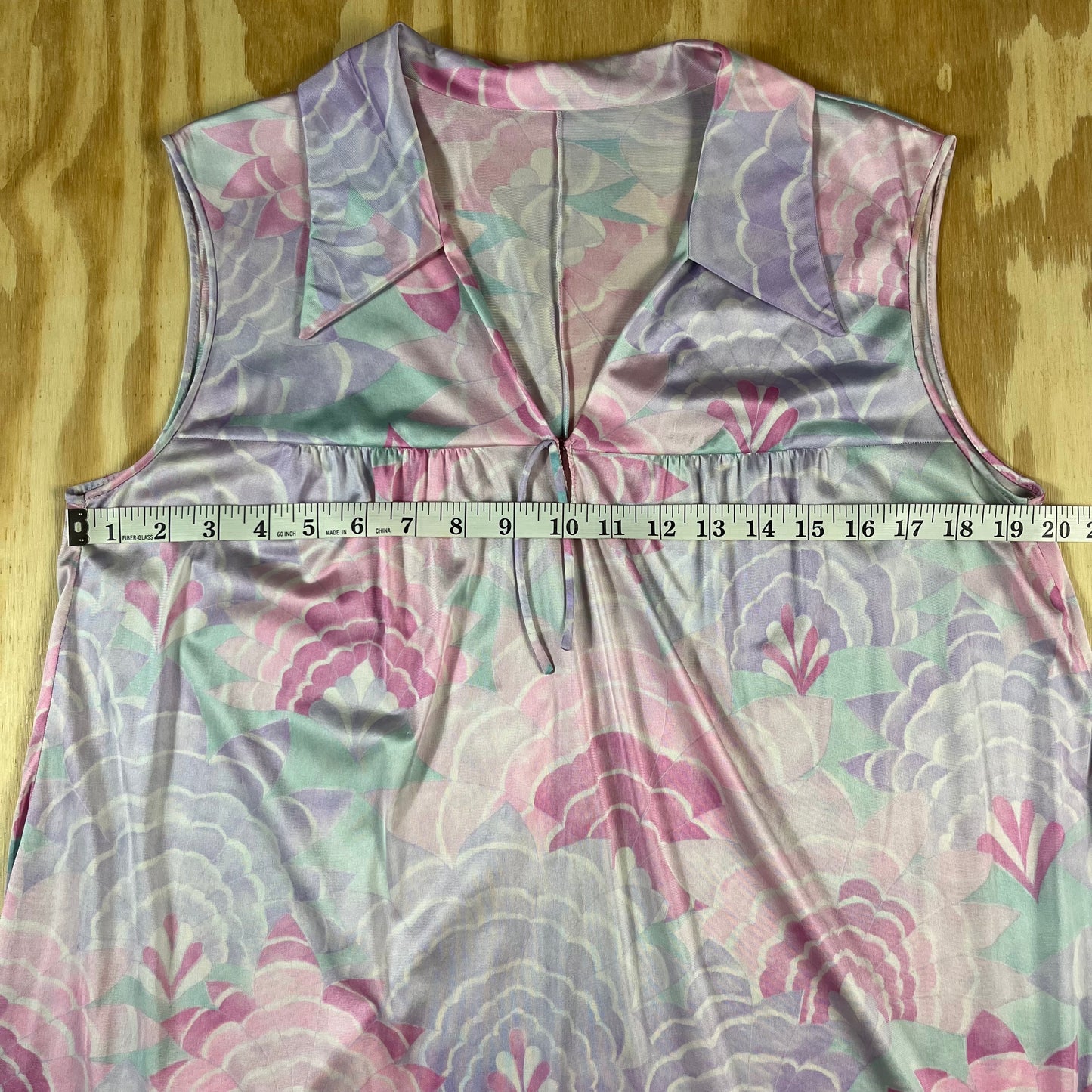 60s VTG pastel babydoll floral sleep dress - M/L