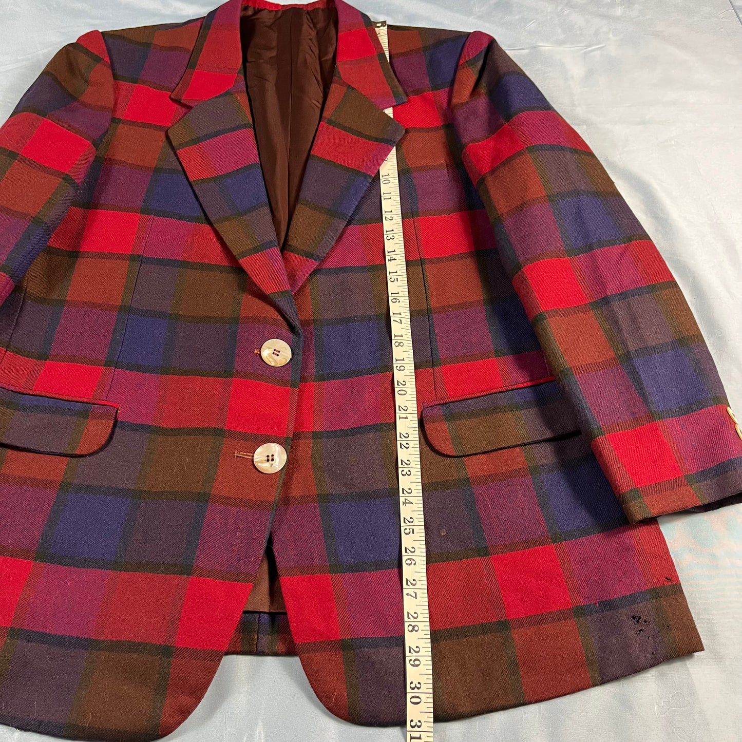 70s 80s VTG plaid blazer - size M/L