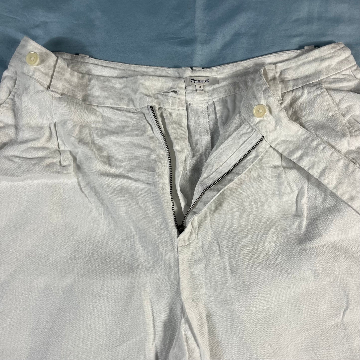 preloved Madewell pleated wide-leg linen pants - L/XL