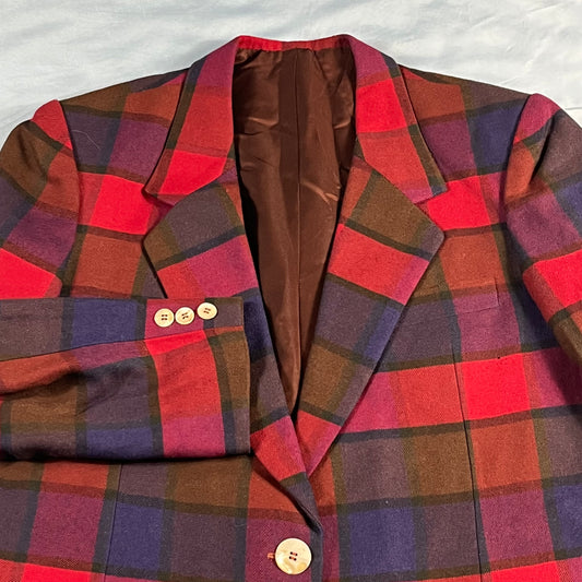 70s 80s VTG plaid blazer - size M/L