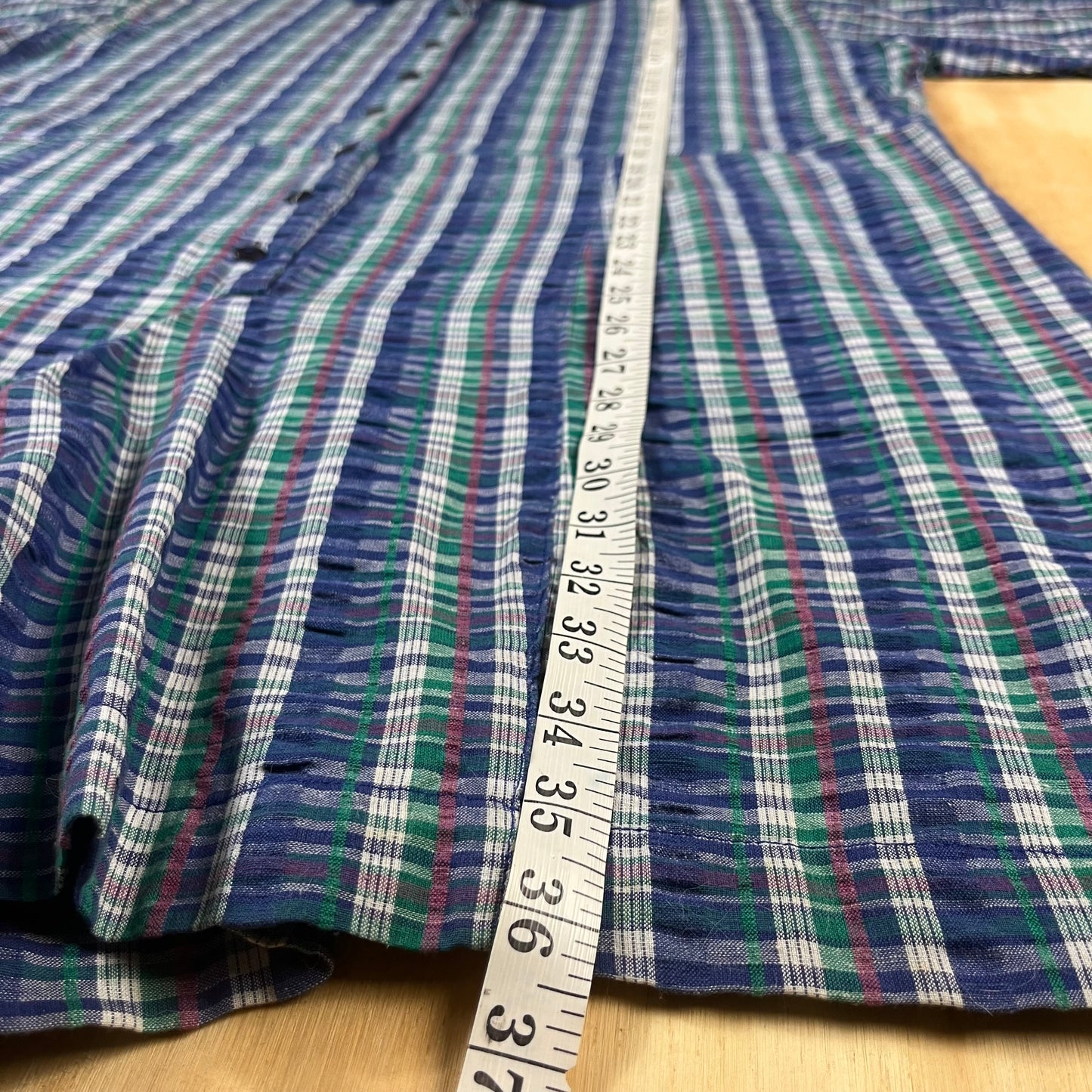 90s VTG plaid cotton romper - 1X/2X