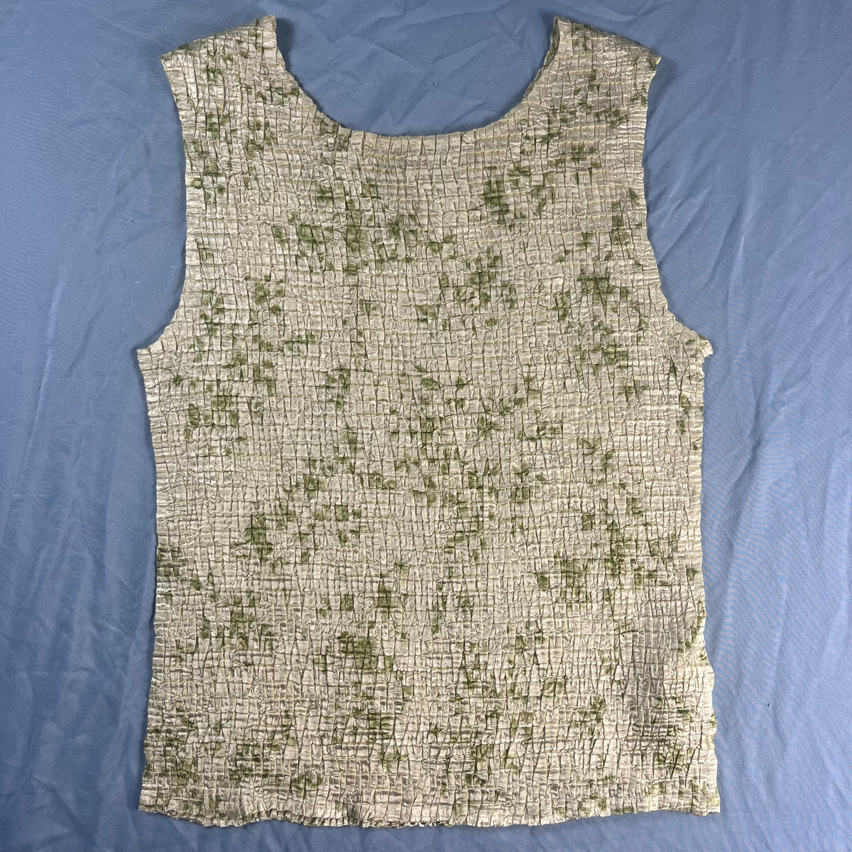 Y2K VTG Casual Corner Annex sage green crinkle popcorn tank top - S/M