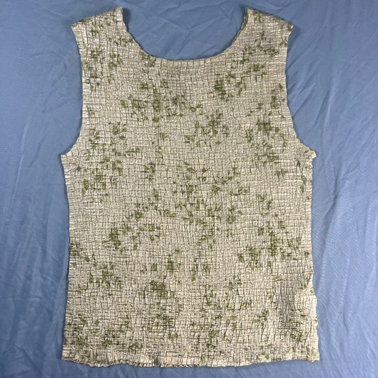 Y2K VTG Casual Corner Annex sage green crinkle popcorn tank top - S/M