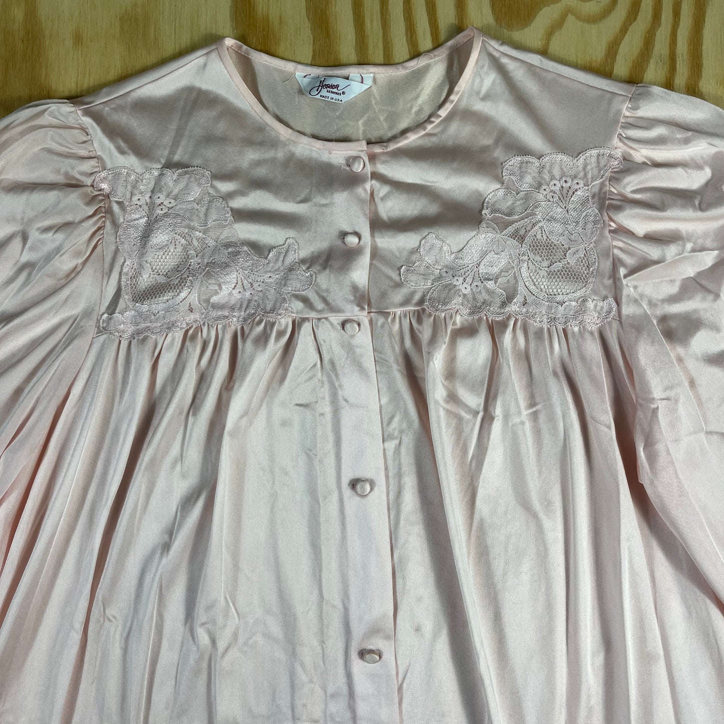 70s VTG Henson Kickernick floral applique peignoir set - M/L