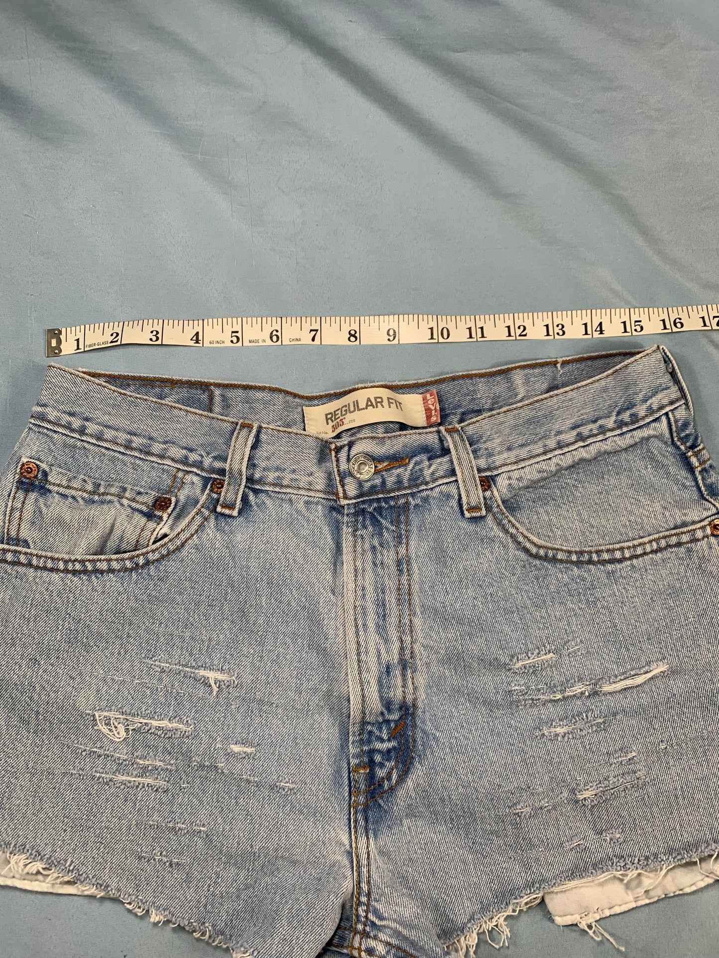reworked distressed cutoff shorts - S/M
