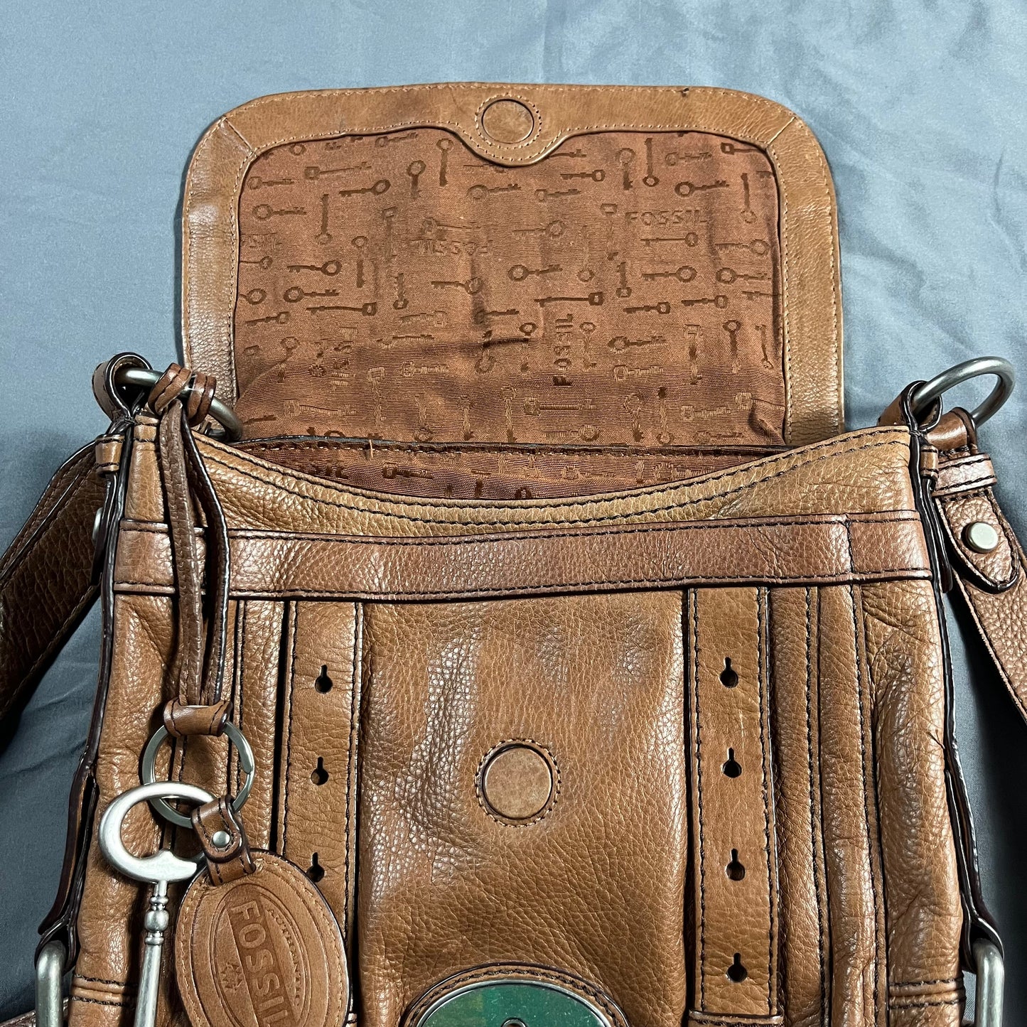 preloved Fossil leather crossbody bag - 0/S