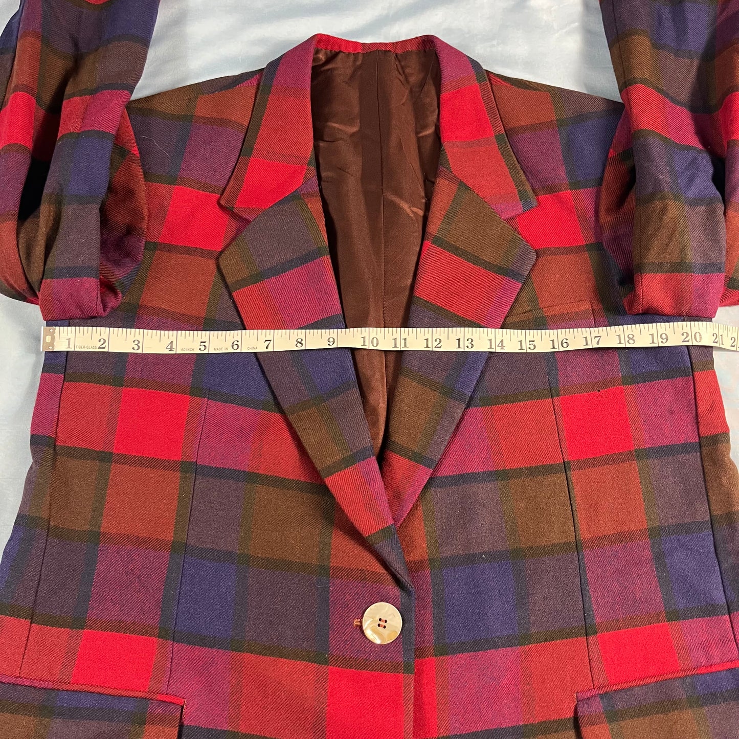 70s 80s VTG plaid blazer - size M/L