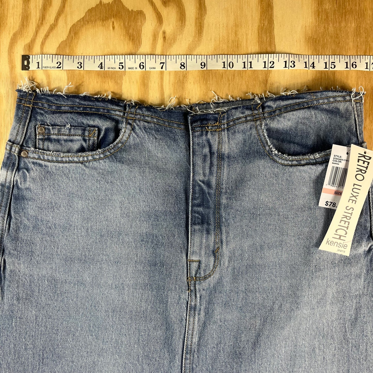 NWT kensie Retro Luxe raw hem split front denim maxi skirt - W10/M30