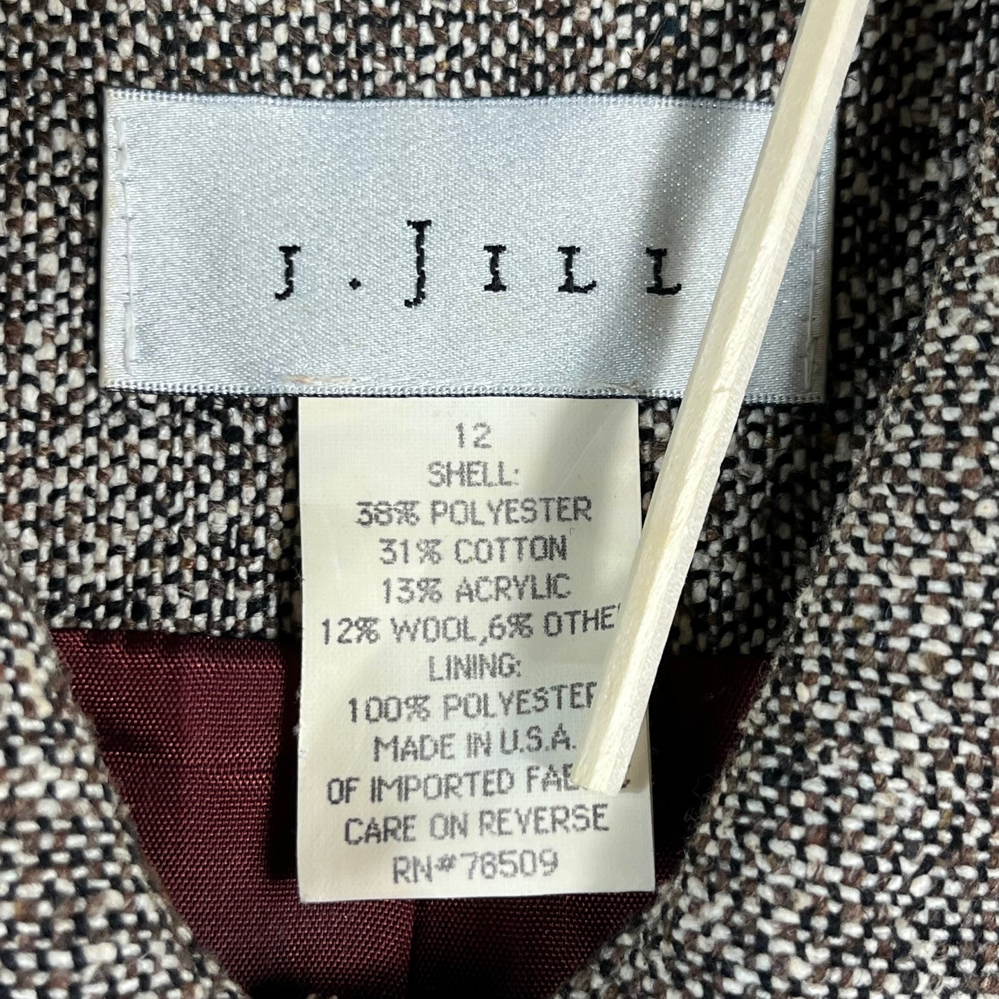 90s VTG J. Jill tweed contrast lined shacket jacket - 12 - WL/ML