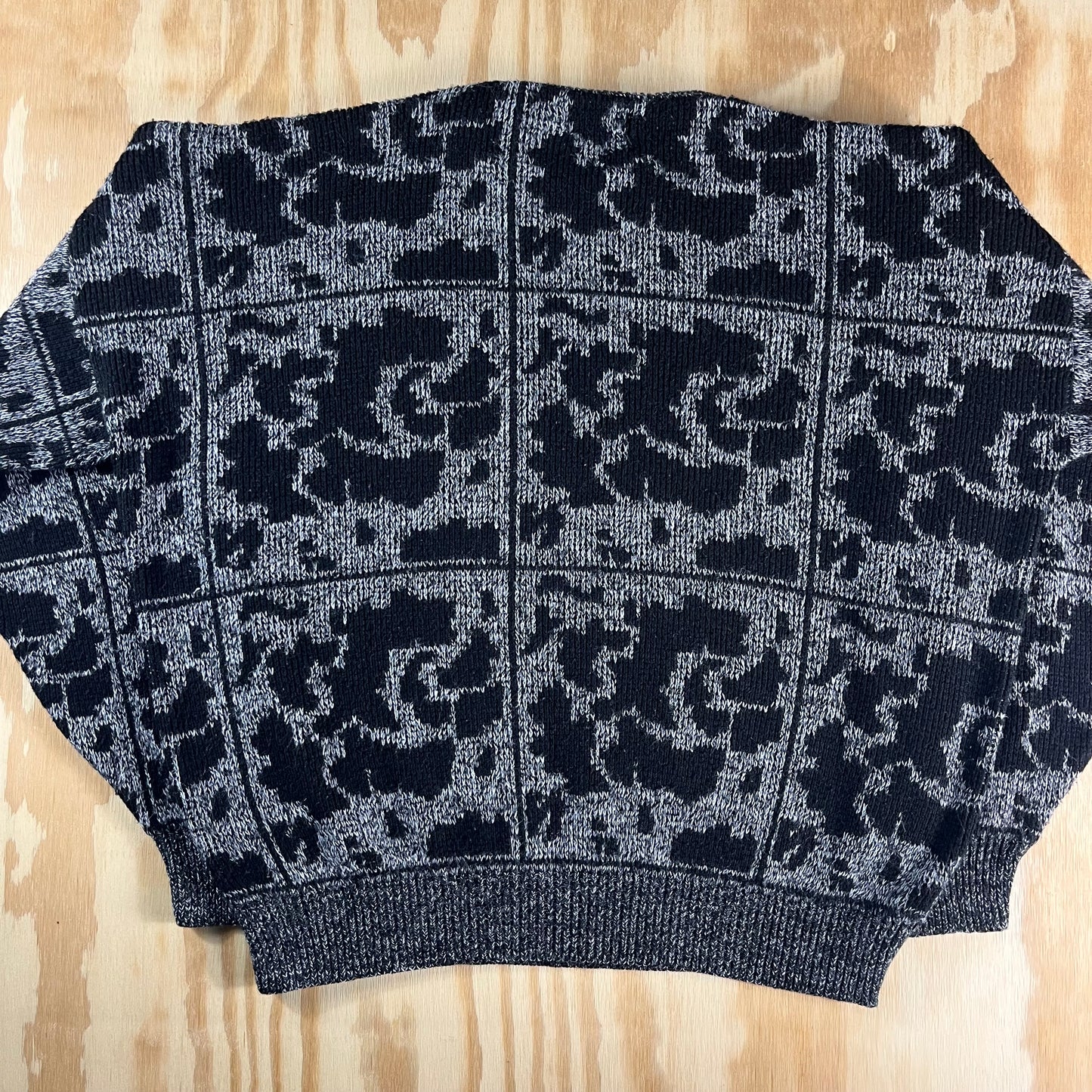 80s VTG GITANO abstract paneled jacquard knit sweater - XL/2X
